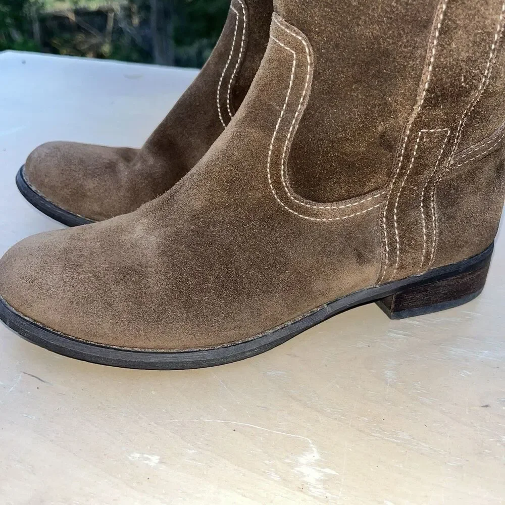 Guess Womens Size 6.5 M Brown Suede Boots Equestrian Riding Tall Knee High
